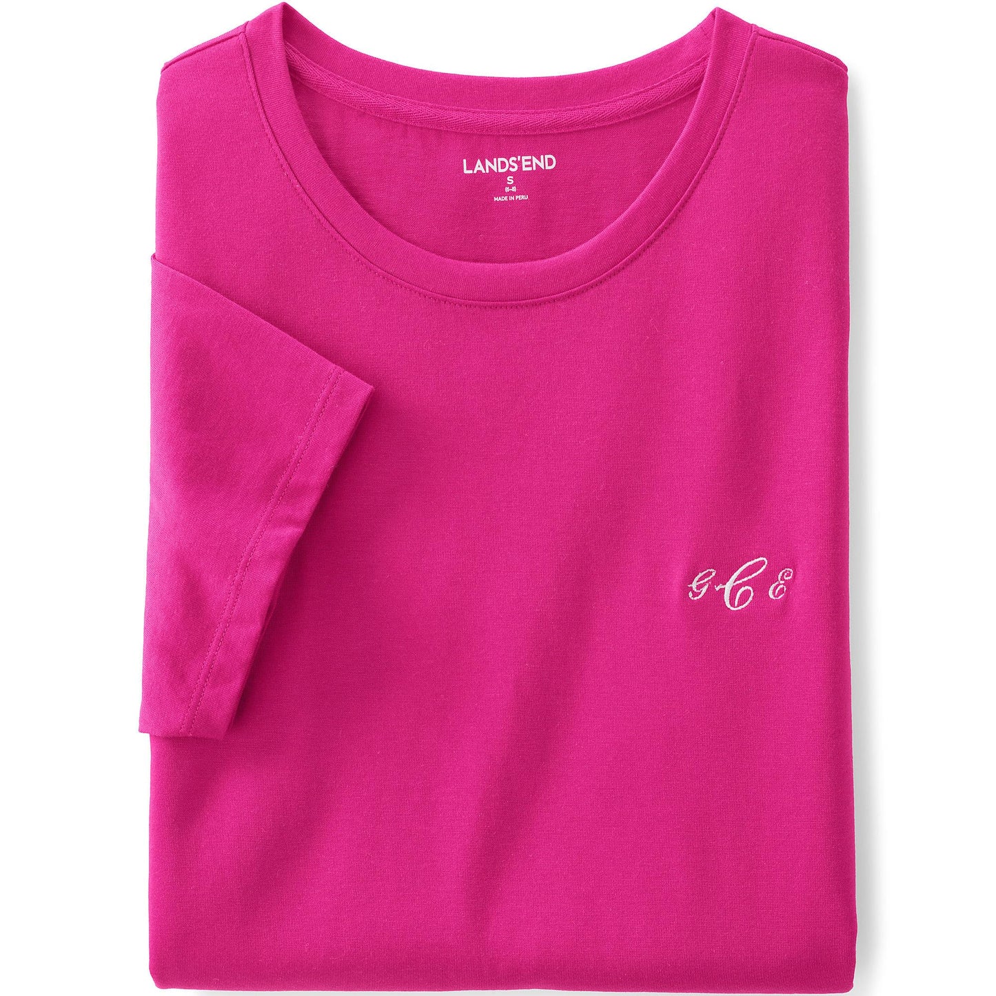 Lands' End Womens Short Sleeve Relaxed Supima Cotton Crew Neck T Shirt Charcoal Heather Tall Small