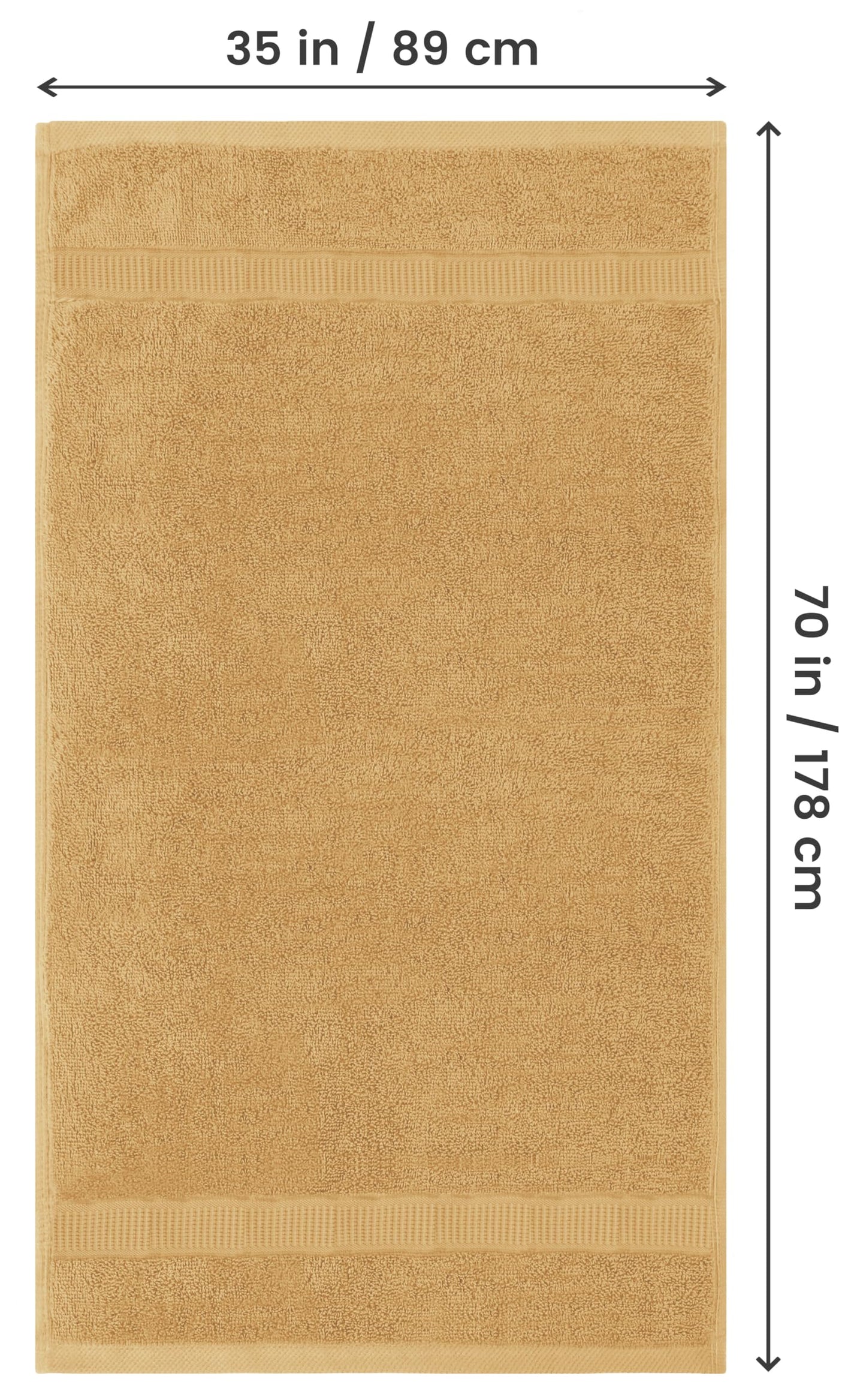 Utopia Towels Luxurious Jumbo Bath Sheet 2 Piece, 600 GSM, 35 by 70 Inches, 100% Ring Spun Cotton, Highly Absorbent and Quick Dry Extra Large Bath Towel, Super Soft Towel, Champagne