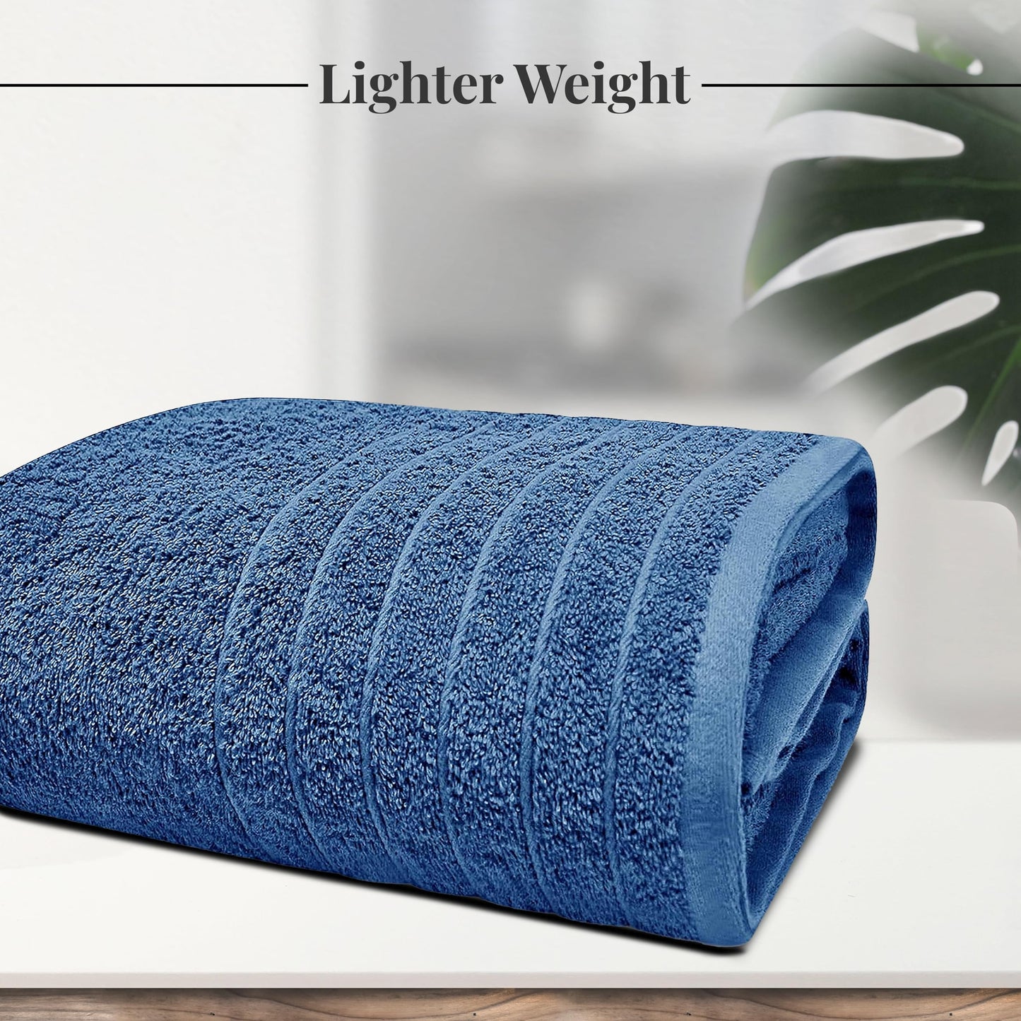 Tens Towels Pack of 1 Jumbo Bath Sheet 40 x 80 Inches, Extra Large & Light Weight, Quicker to Dry, 100% Cotton, Super Soft & Absorbent, Perfect to Wrap Yourself in, Blue