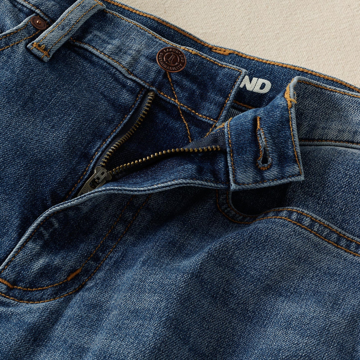 Lands' End Womens Recover HR Wide Leg Blue Jeans Indigo Tide Blue Tall 18 34