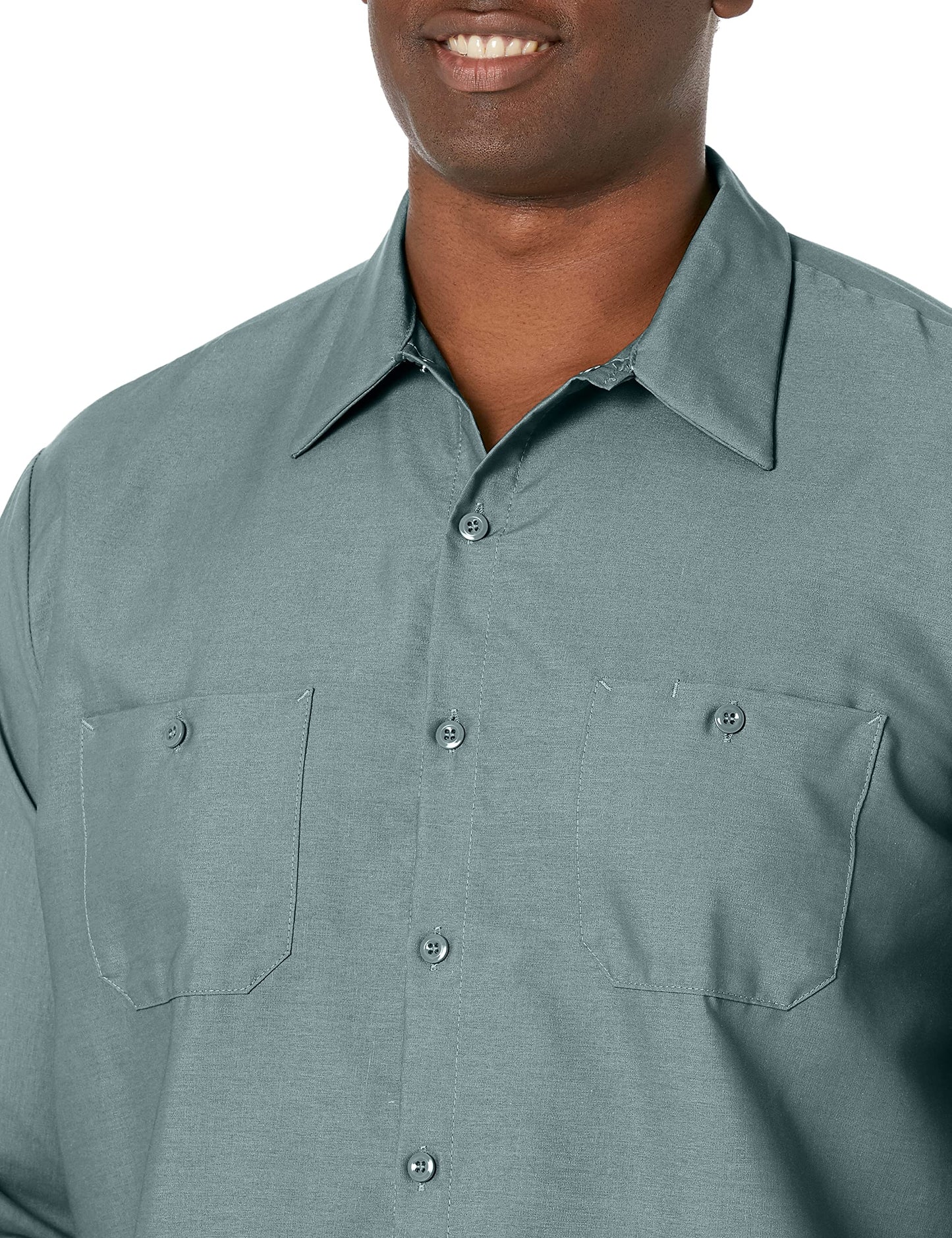 Red Kap Men's Size Industrial Work Shirt, Regular Fit, Long Sleeve, Light Green, X-Large/Tall