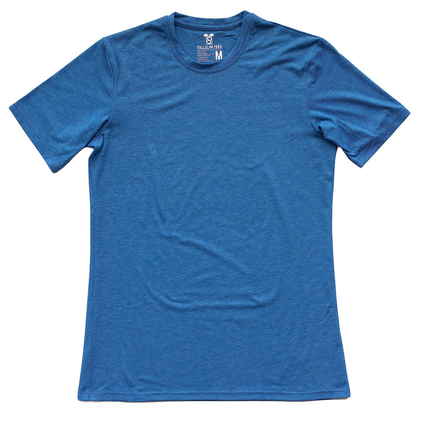 TallSlim Men's Tall Slim-Fit Short Sleeve Crewneck T-Shirt - Extra Long, Slim Fit, Preshrunk Easy Care, Royal Blue, Small