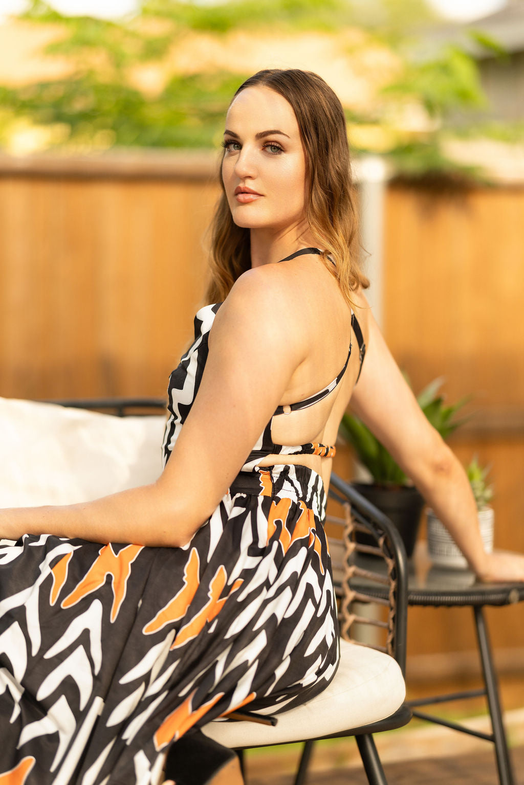 Tall Woman Abstract Printed Maxi Dress