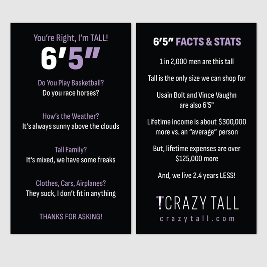 Public Response Cards - Men 6'5"