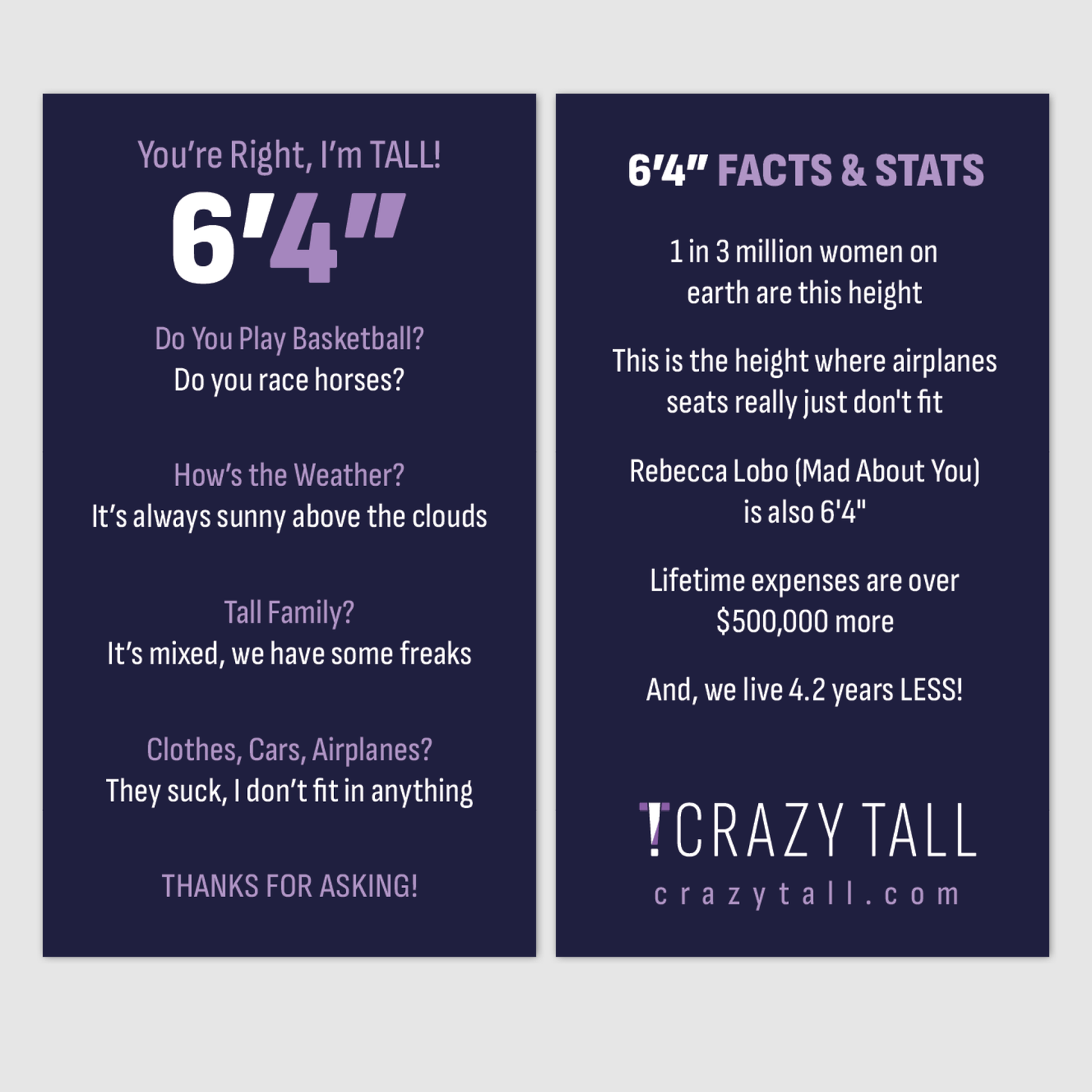 Public Response Cards - Women 6'4"
