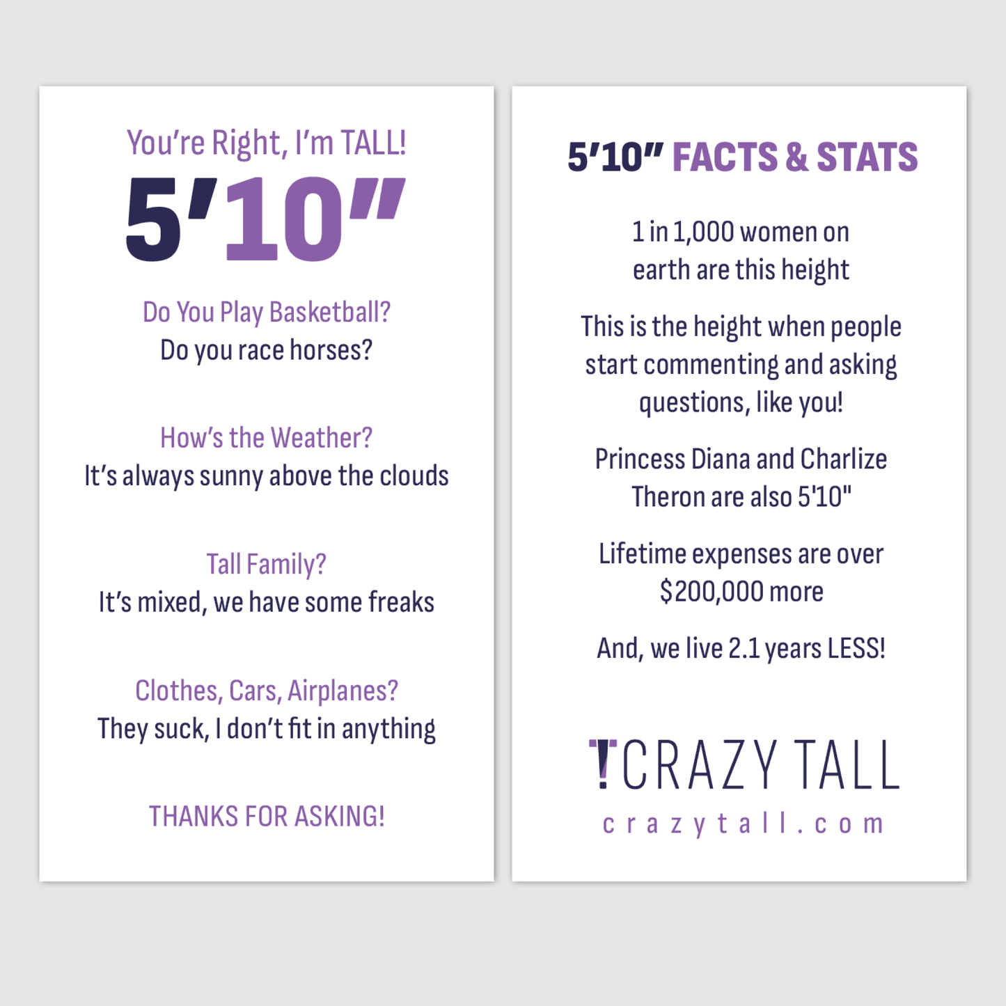 Public Response Cards - Women 5'10"