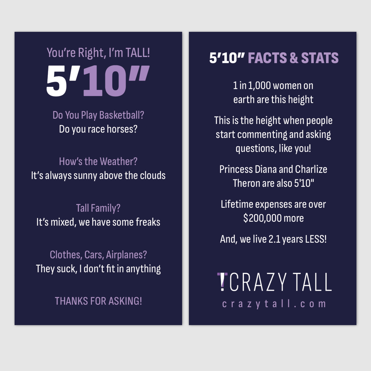 Public Response Cards - Women 5'10"