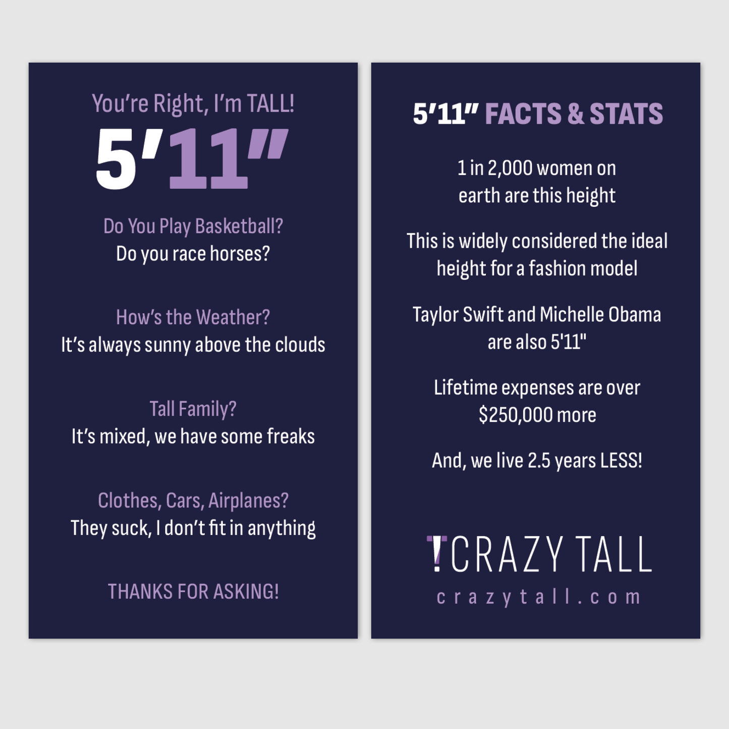 Public Response Cards - Women 5'11"