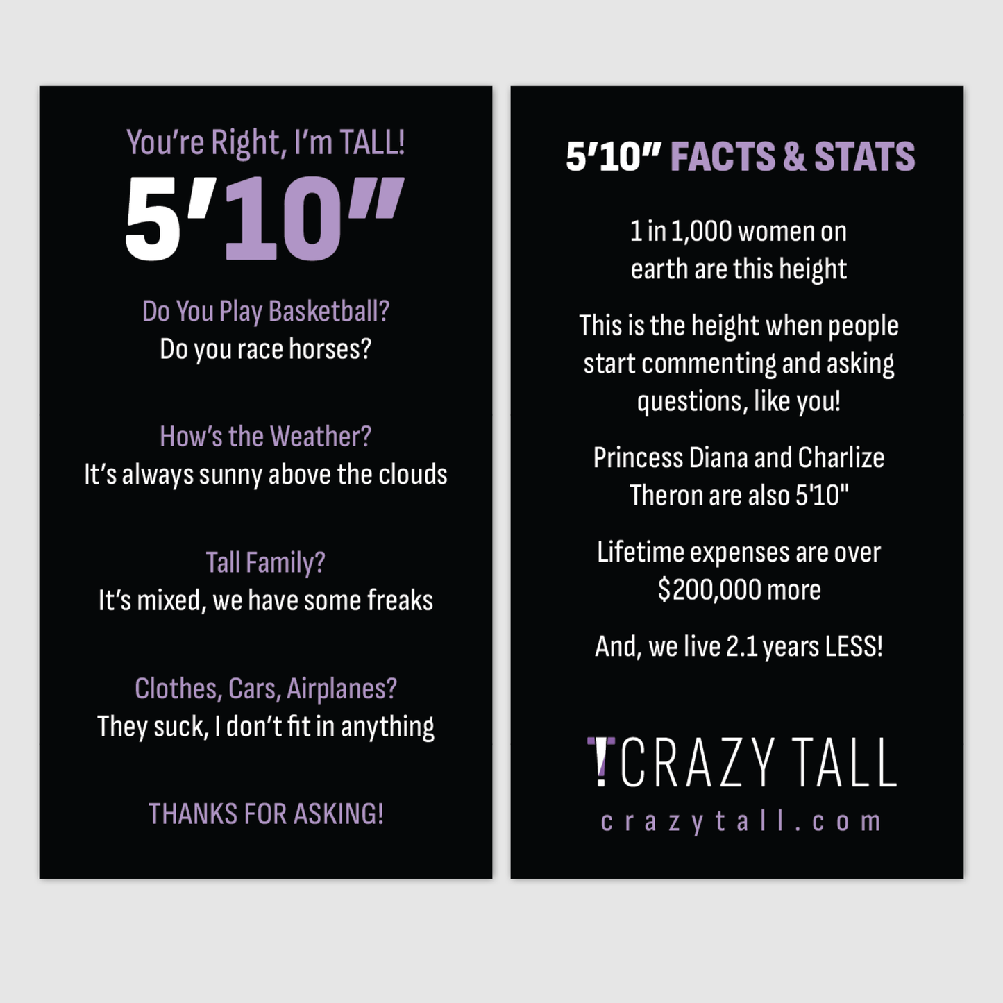 Public Response Cards - Women 5'10"