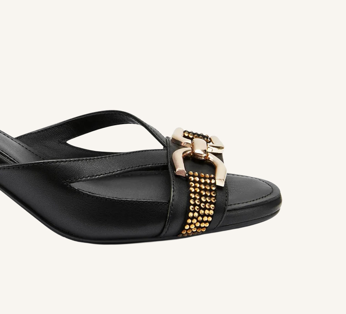 Beverly Premium Sandal Full Grain Leather 2.75" Gold Heel Standard and Wide