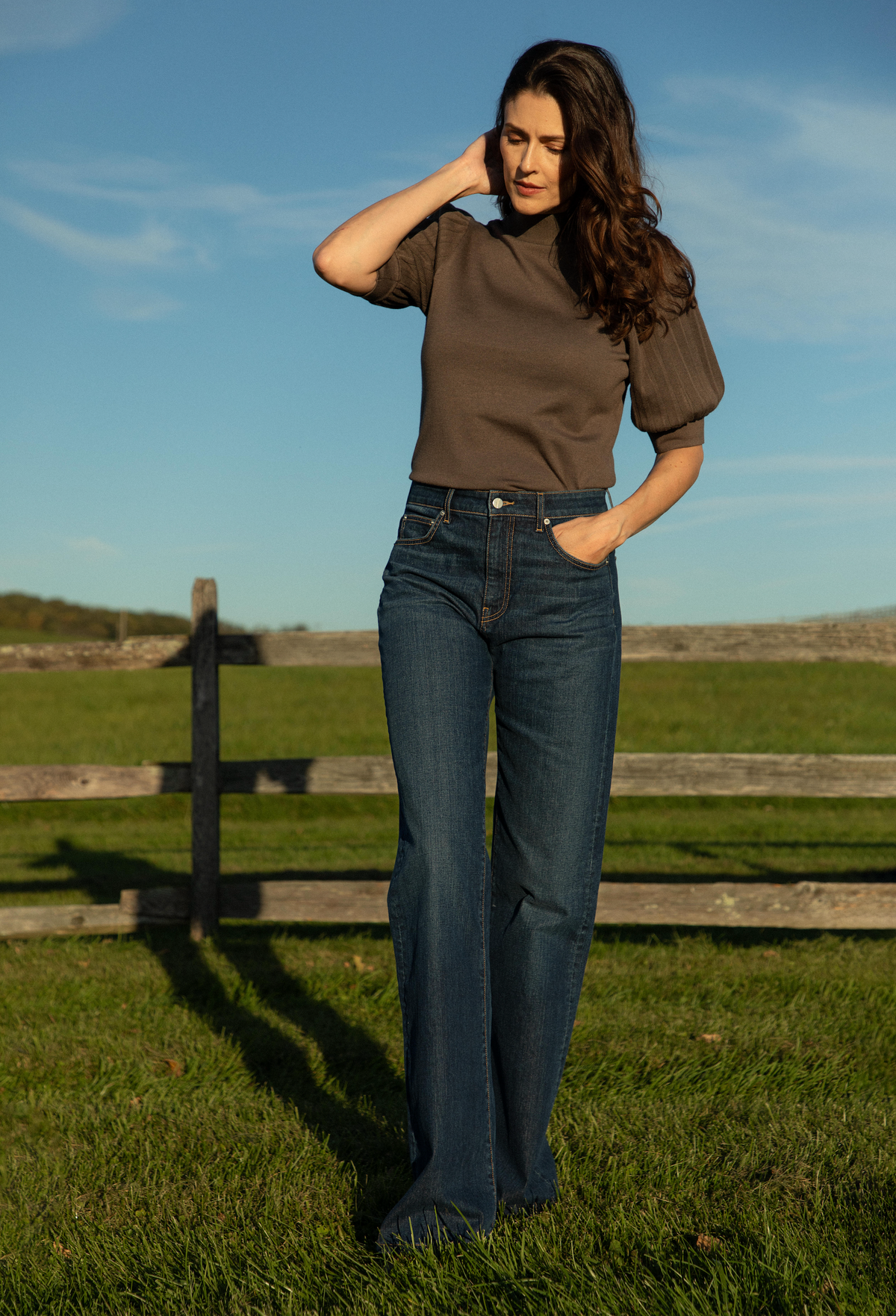 Relaxed Flare Tall Jeans, Dark Feather Wash