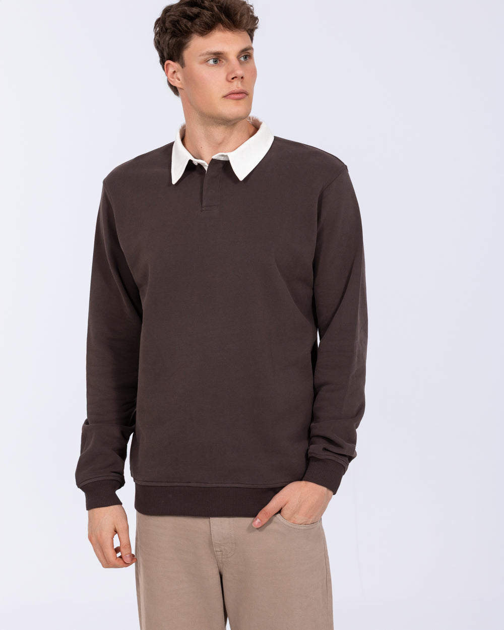 2t Denburn Tall Rugby Sweatshirt - Chocolate