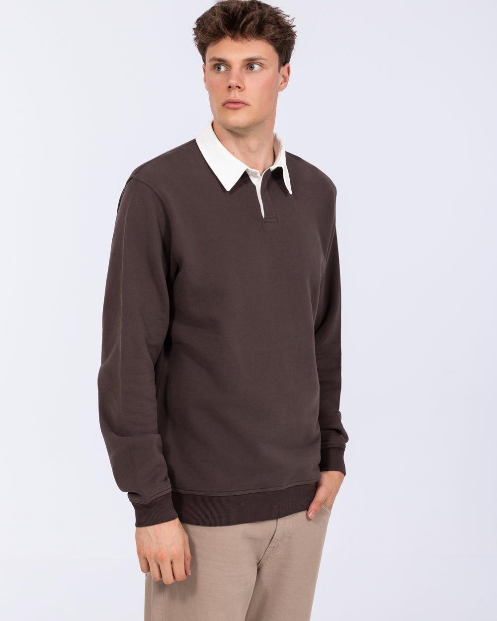 2t Denburn Tall Rugby Sweatshirt - Chocolate