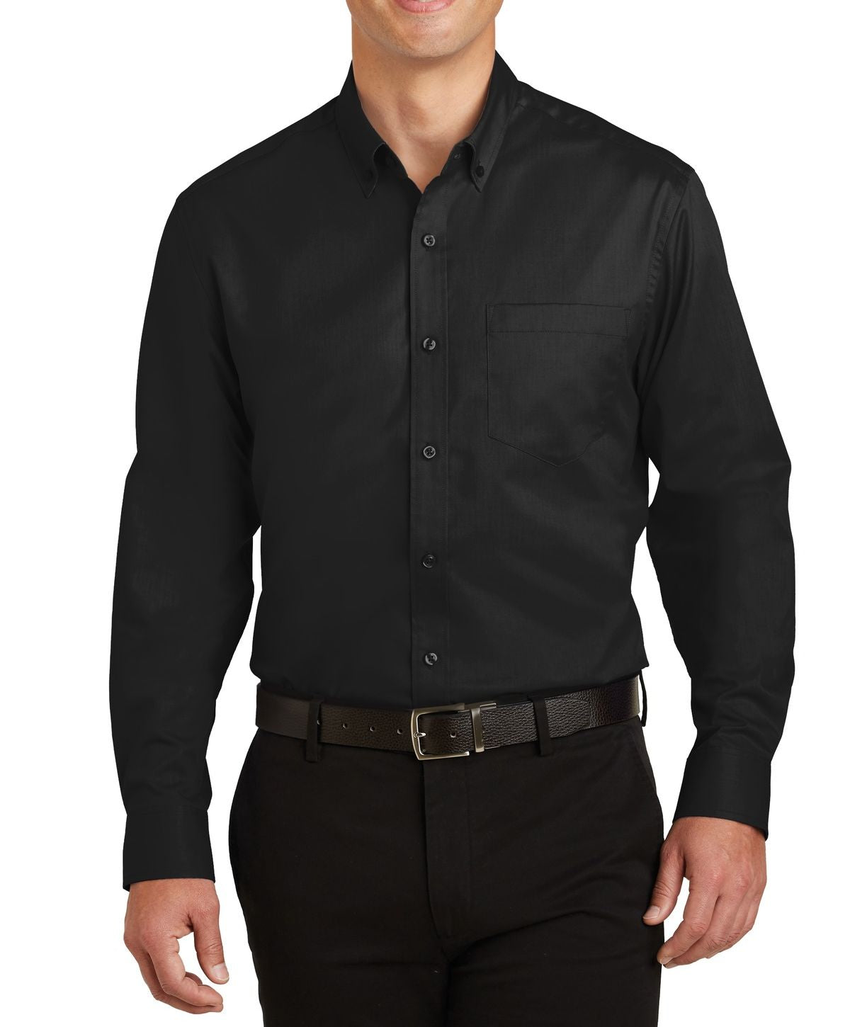 JustBlanks Men's Tall Long Sleeve Superpro Twill Dress Shirt