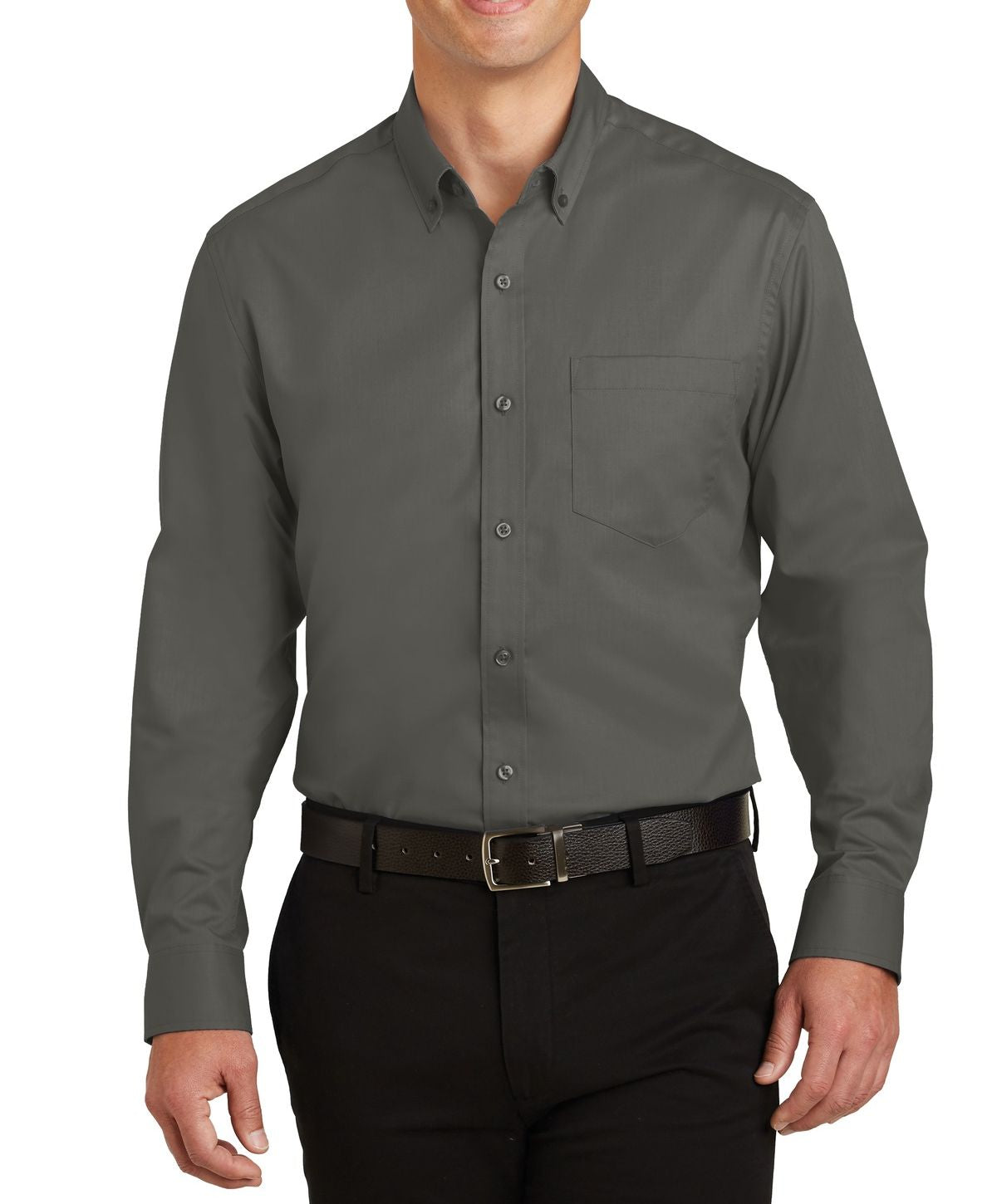 JustBlanks Men's Tall Long Sleeve Superpro Twill Dress Shirt