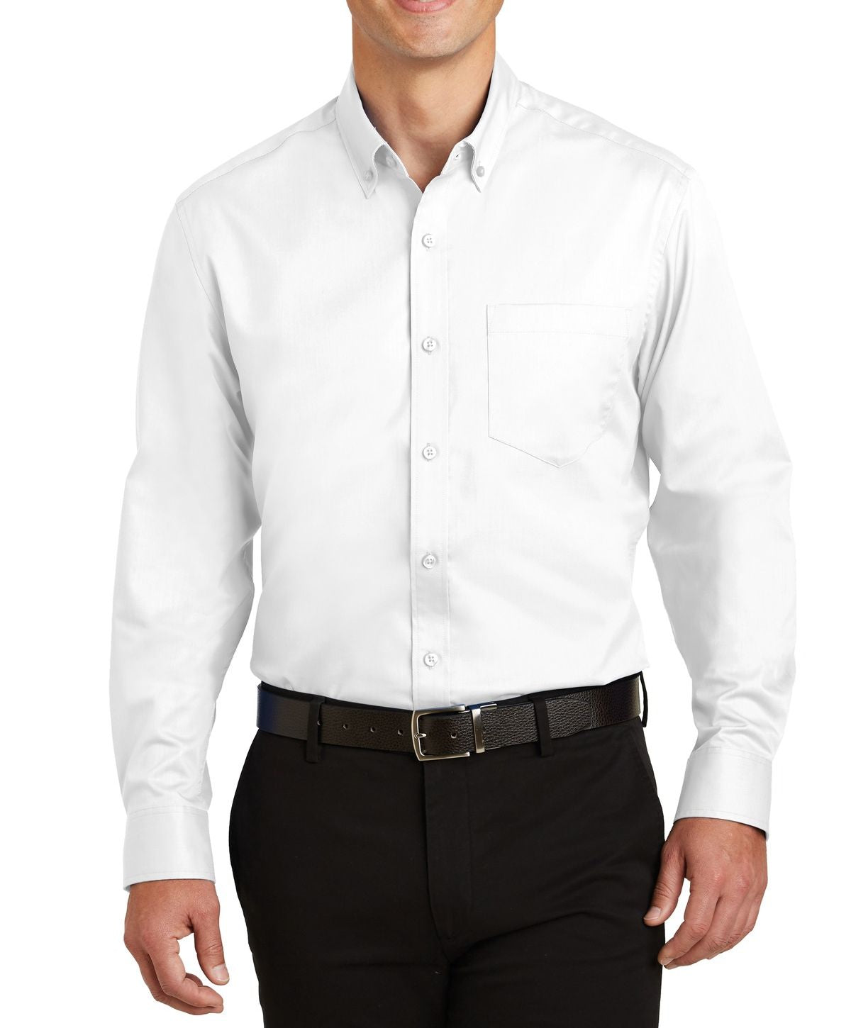 JustBlanks Men's Tall Long Sleeve Superpro Twill Dress Shirt