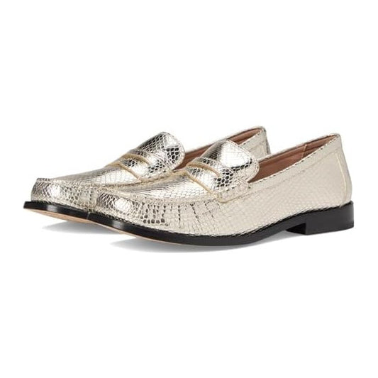 Gold Lucky Snake Print Leather