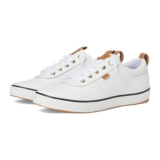 White/Navy Leather