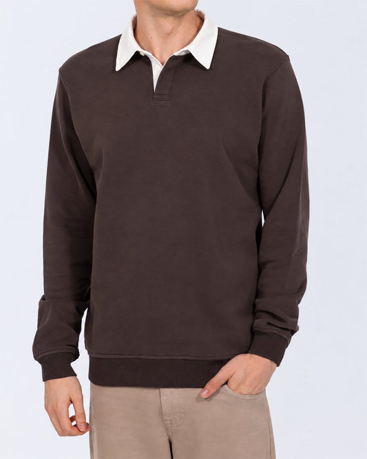 2t Denburn Tall Rugby Sweatshirt - Chocolate