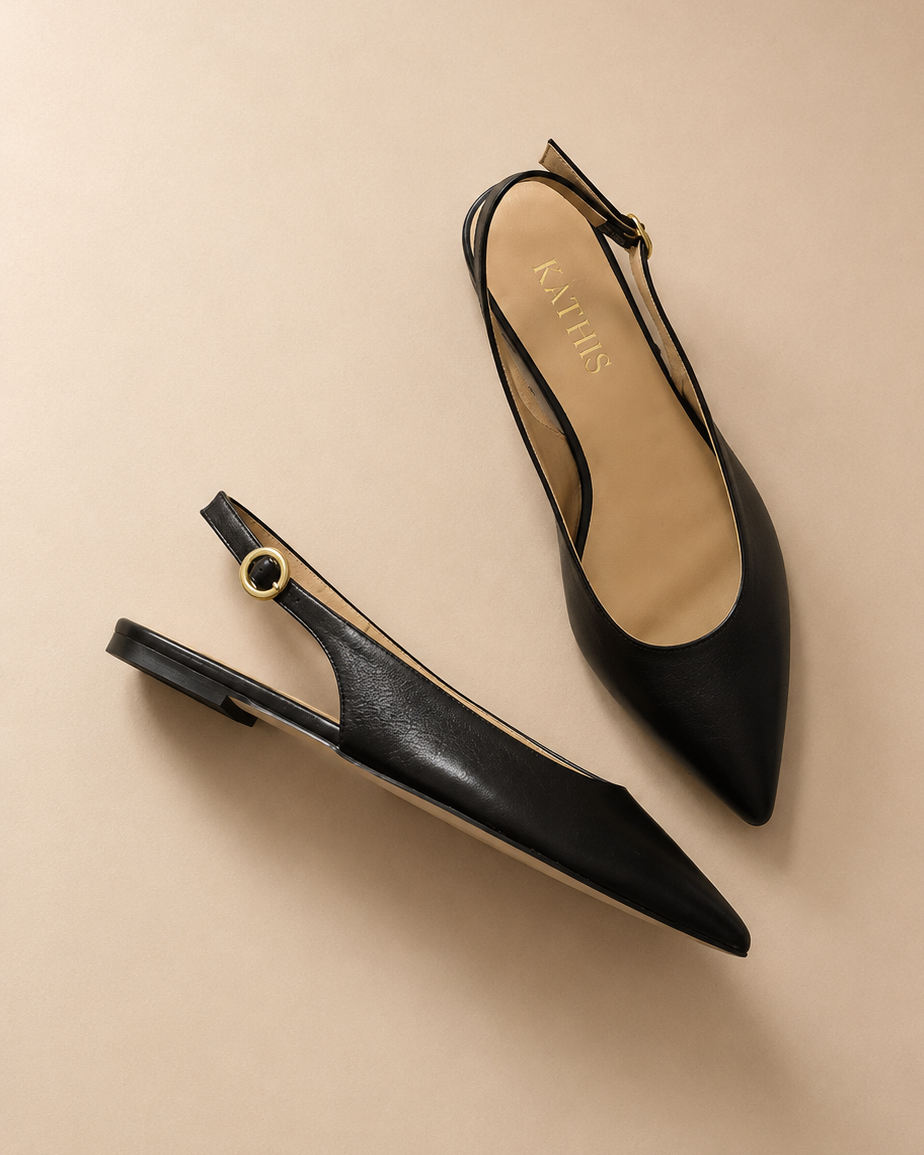 No.06 Slingback Ballerinas Schwarz